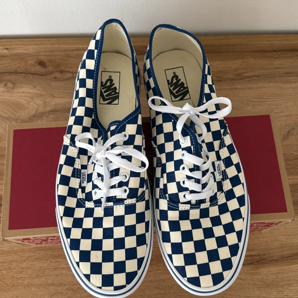 Authentic True Blue Checkered Vans
